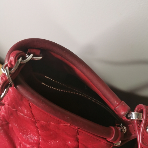 (Sold)100% Authentic Channel Lamb Skin Tote, Crossbody In Red - Picture 5 of 16